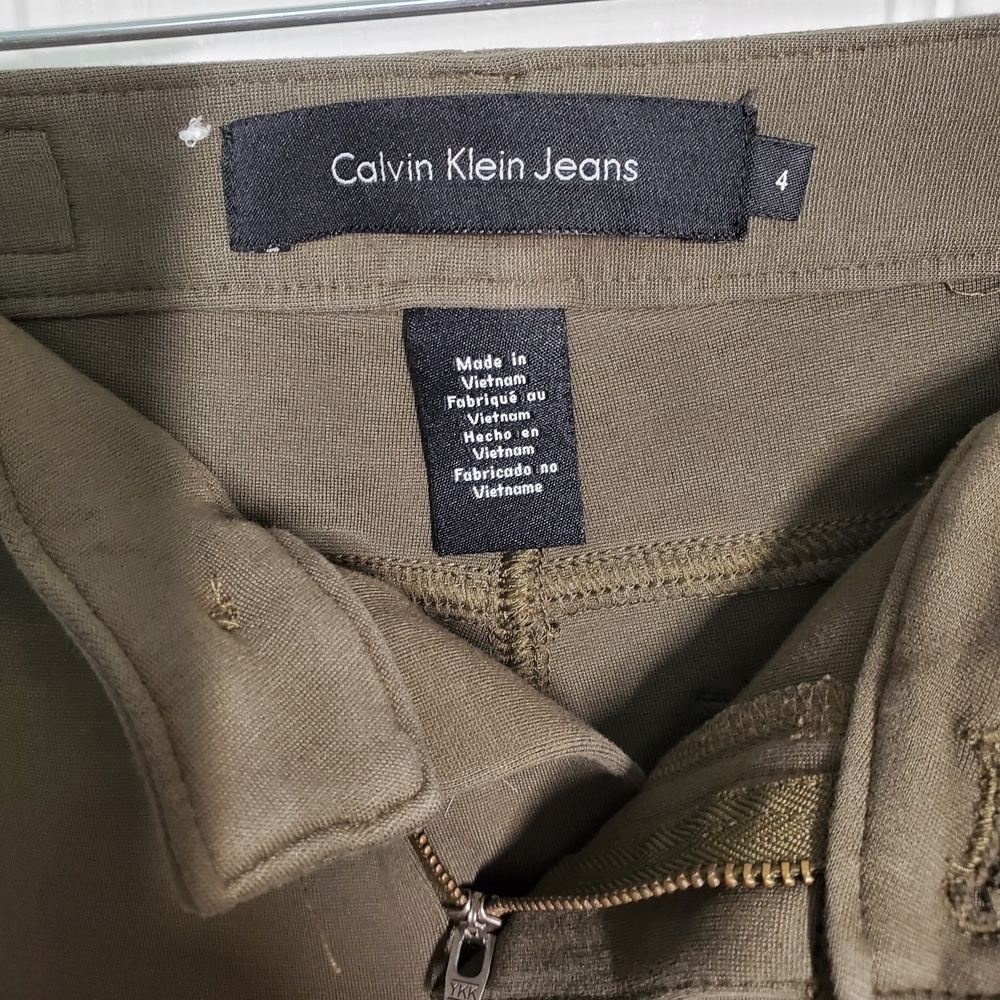 Calvin Klein Women's Olive Jeggings - Picture 2 of 6